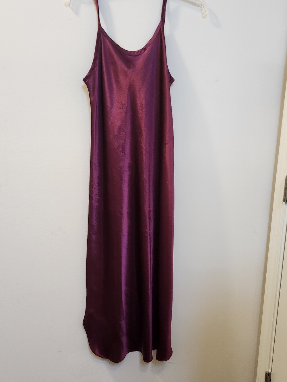 Gilligan & O'Malley Satin Plum Maxi Slip Dress